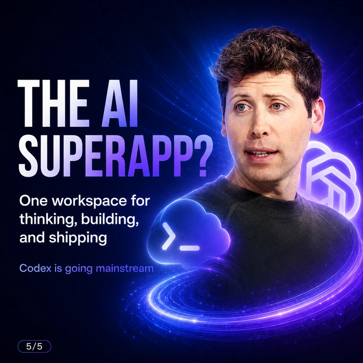 The AI superapp visual describing one workspace for thinking, building, and shipping