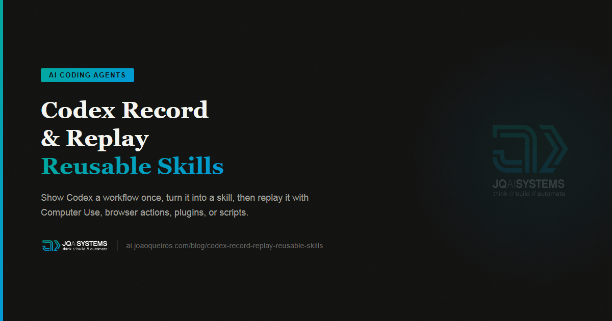 Codex Record & Replay Turns Screen Workflows Into Reusable Skills | JQ ...
