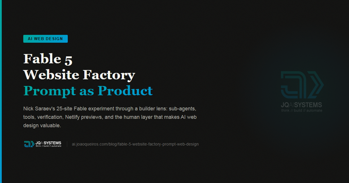 Fable 5 Website Factory: The Prompt Is the Product