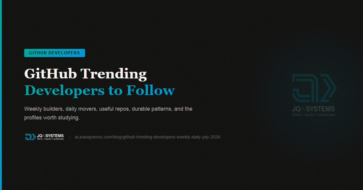 GitHub Trending Developers: Who to Follow This Week and What to Learn ...