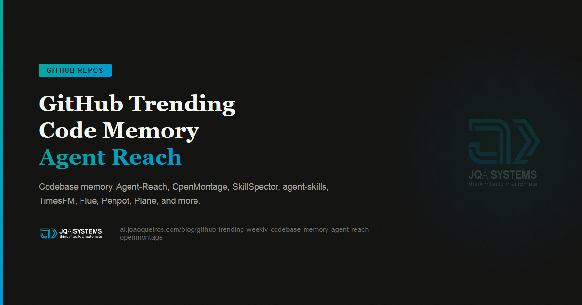 GitHub Trending This Week: Codebase Memory, Agent Reach, OpenMontage ...