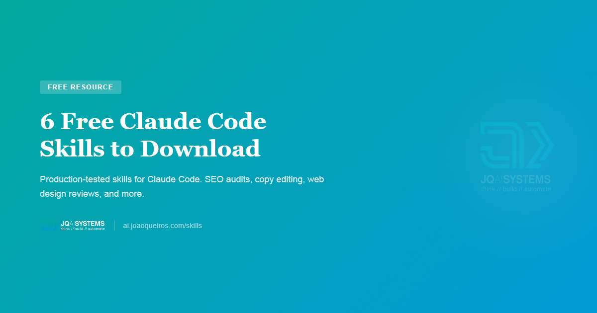 Free Claude Code Skills | JQ AI SYSTEMS