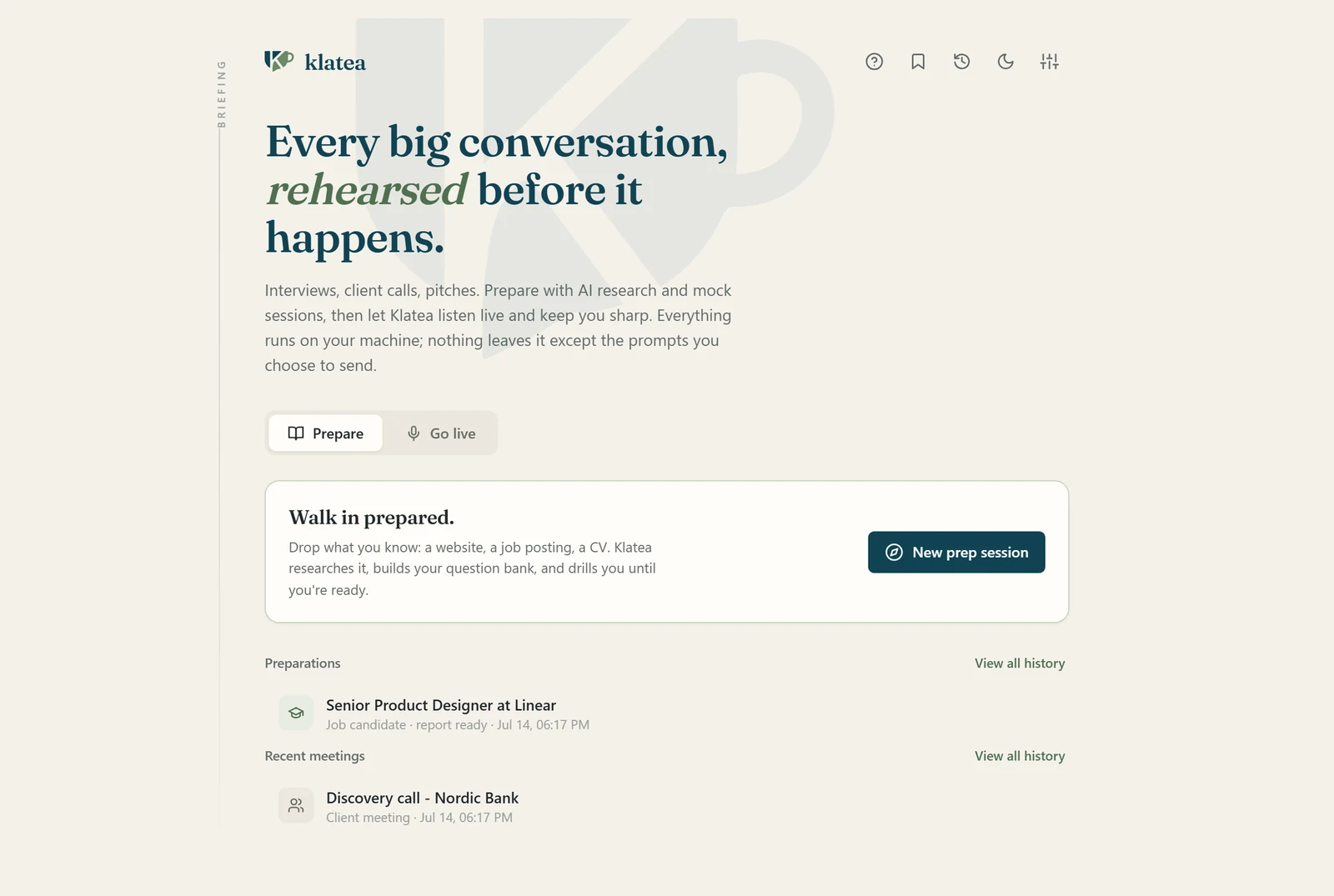 Klatea interface