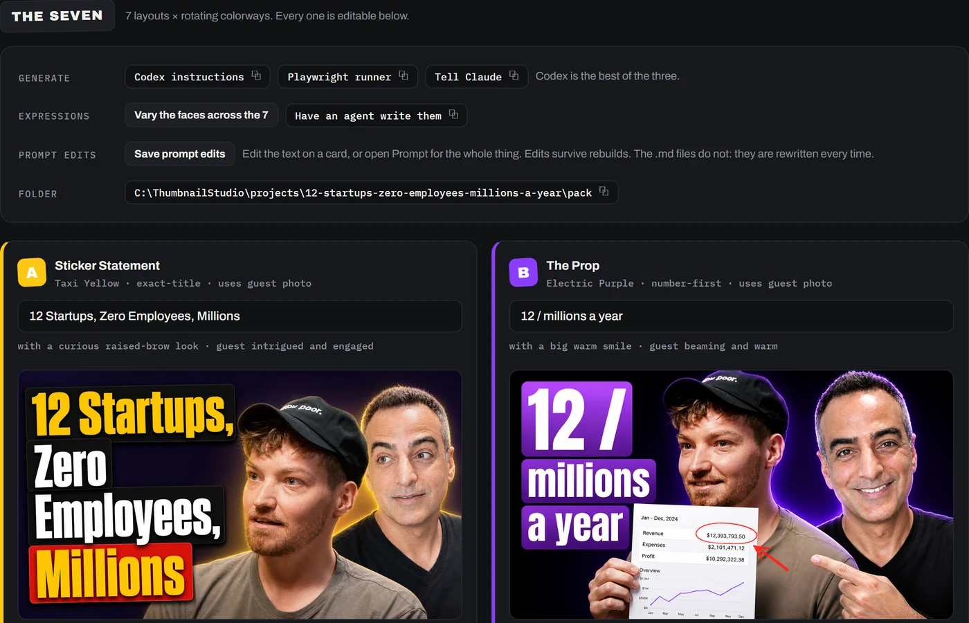 Thumbnail Studio interface